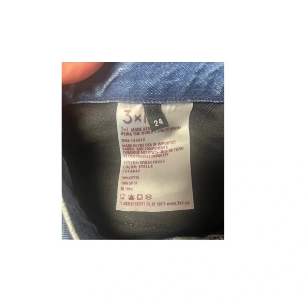 3x1 Straight Cropped Fringe Jeans - Picture 4 of 5